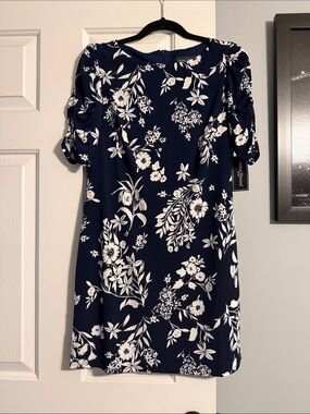 Navy and White Floral Mini Dress